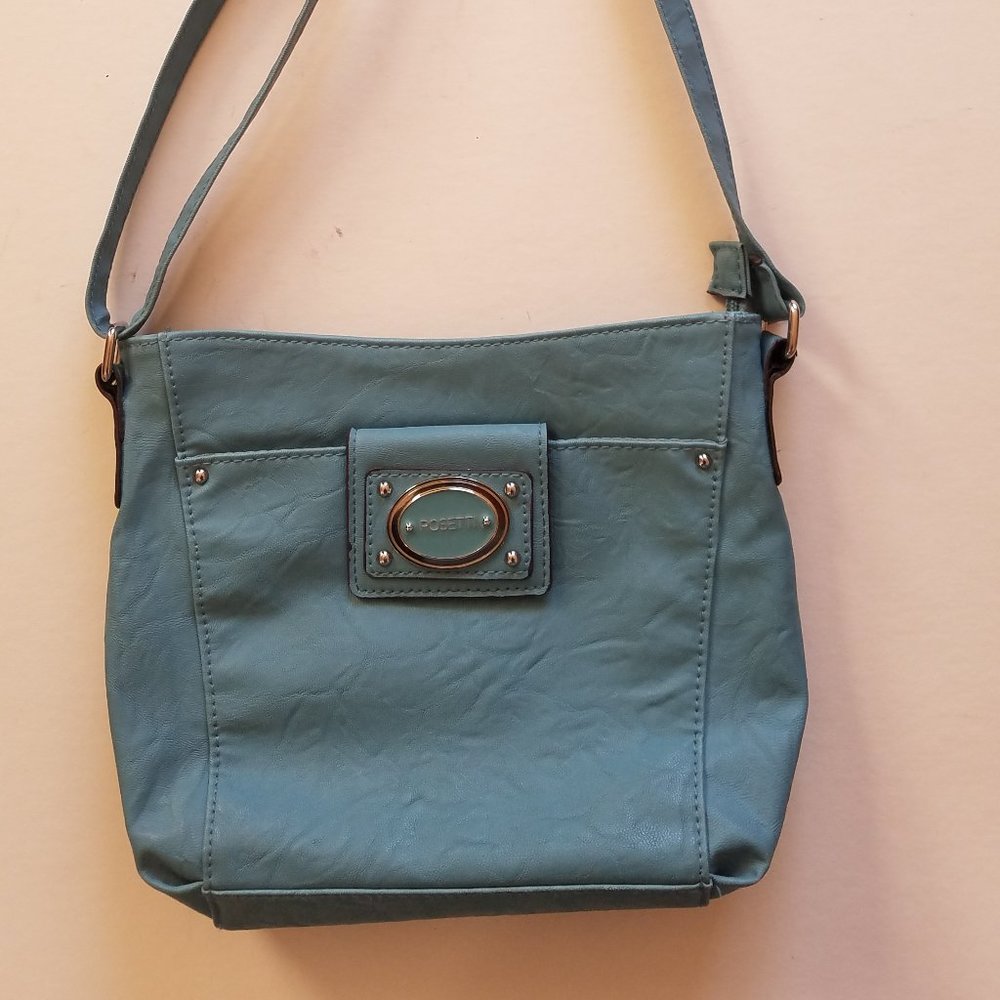 Rosetti Blue Faux Leather Purse - Shoulder or Cross Body